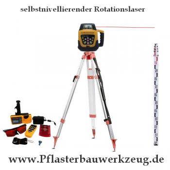 selbstnivellierender Rotationslaser Set mit Stativ, Messlatte, Zubehör, Baulaser, Roter Laserstrahl